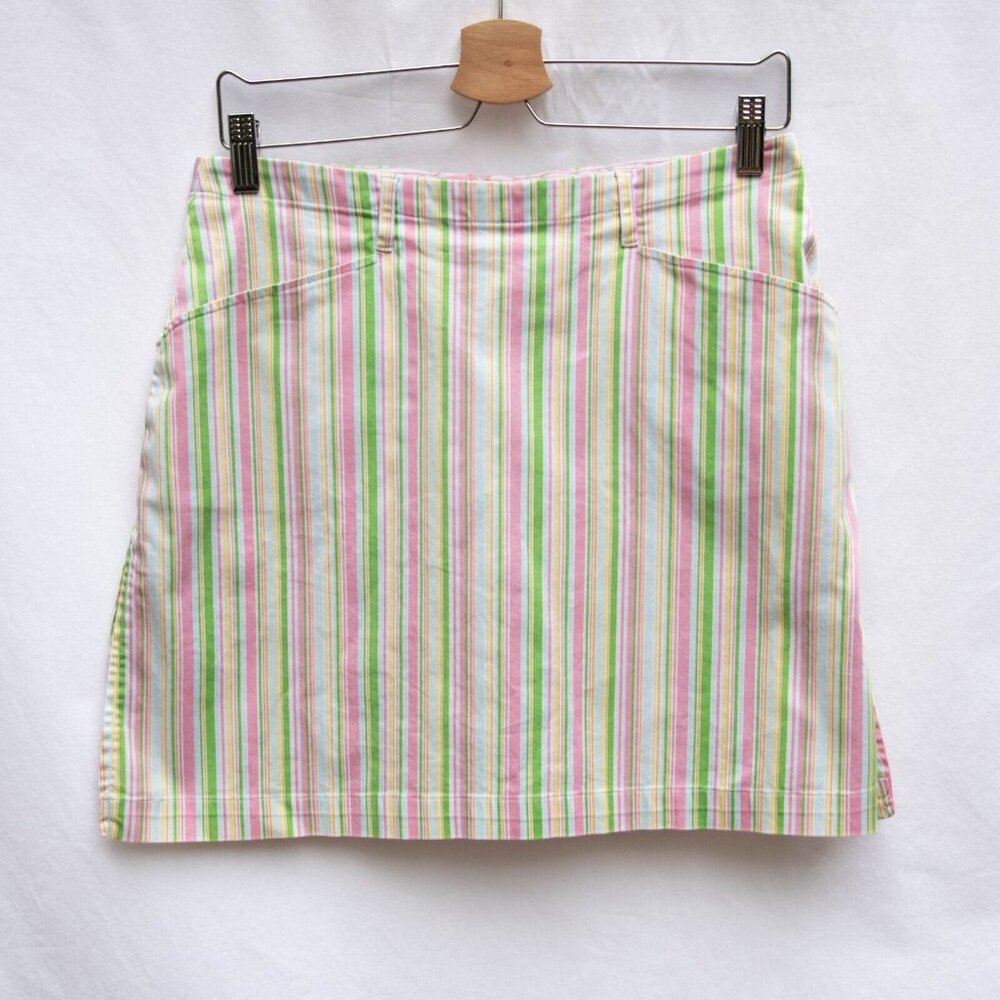 Vtg C&R‎ Golf Claudia Romana Skort Womens 6 Stretch Pockets Multicolor Stripped